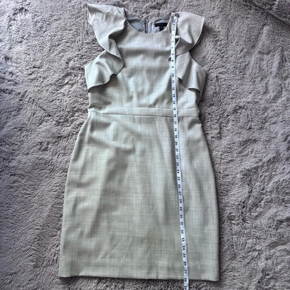NWT J Crew ruffle sleeve sheath dress 100% wool